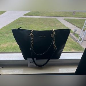 NEW black Calvin Klein nylon mini tote